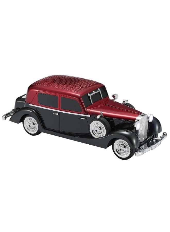 Hedge WS-1934 Retro Classic Car Bluetooth Speaker Vintage Car Design Wireless Speaker with FM Radio, TF Card, USB Playback, Hands-Free Calling & TWS Support 1500mAh Battery, HD Stereo Sound Red - Image 1