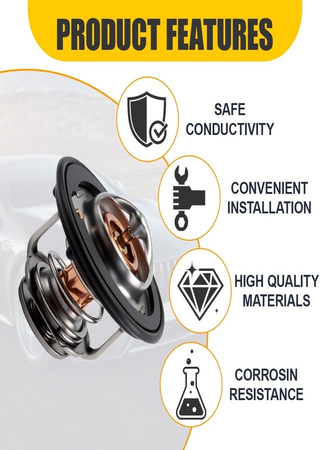 Tuxihapp Car Thermostat, Auto Engine Coolant Thermostats, High Performance Car Thermostat Replacement Accessories for CRV Civic CRZ, Replaces OEM#19301-PAA-306, 19301-RNA-315(Sliver) - Image 3
