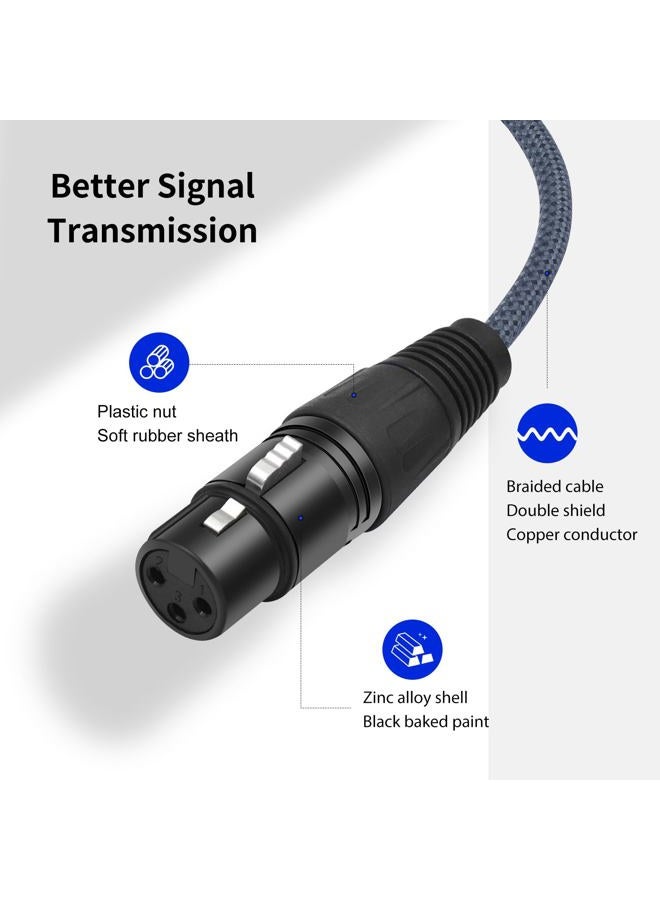 HUALEU 2 Pack 1/4 TRS Male to 3Pin XLR Female Microphone Cable,Balanced 6.35mm TRS to XLR Female Braid Quarter inch Cable for Mixer Microphone Active Speakers-3Feet - Image 5