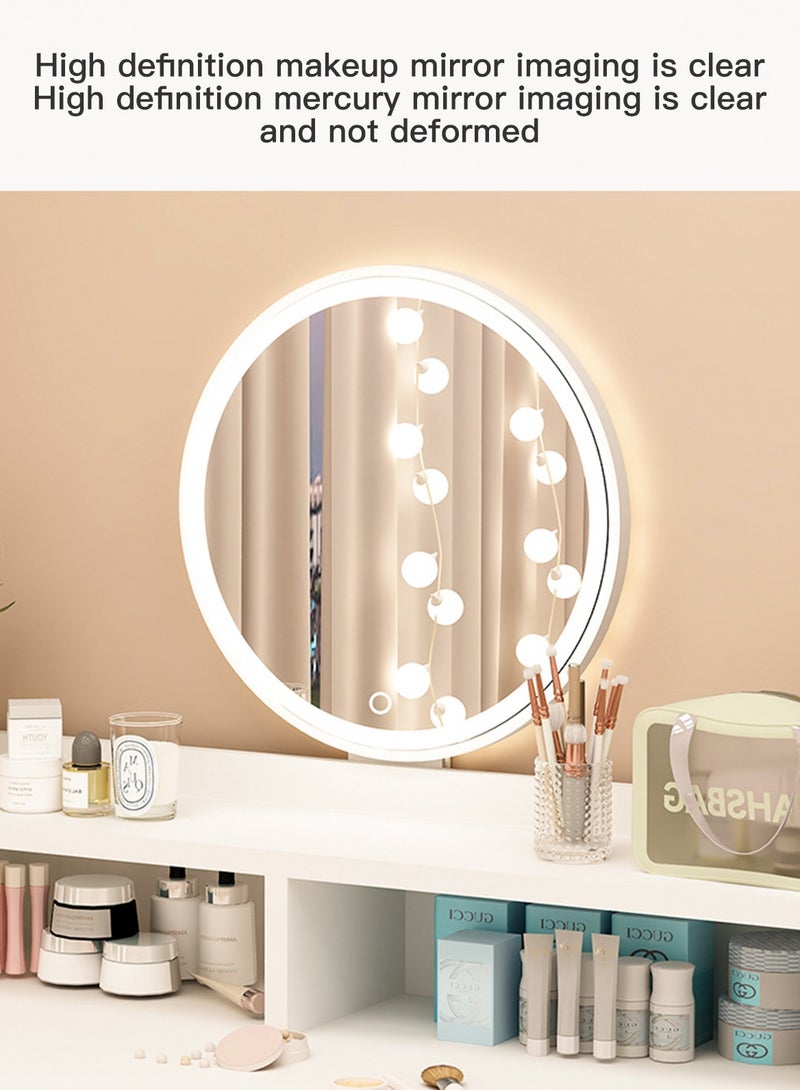 Sharpdo Modern Minimalist Bedroom Dressing Table With LED Mirror Dressing Table With Drawers Vanity Table Beautiful 60*40*126cm - Image 4