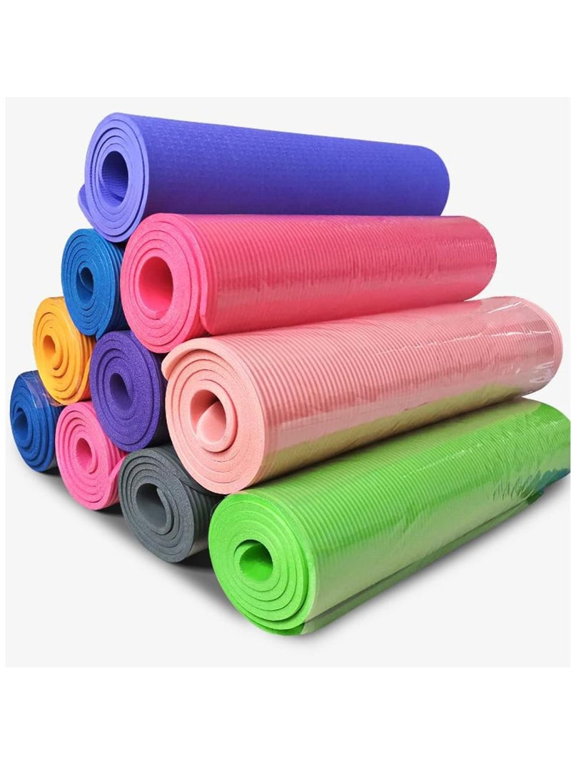DubaiGallery Yoga Mat Non Slip, Yoga Mat with Strap Included 10mm Thick Exercise Mat Ideal for HiiT, Pilates, Yoga and Many Other Home Workouts 
