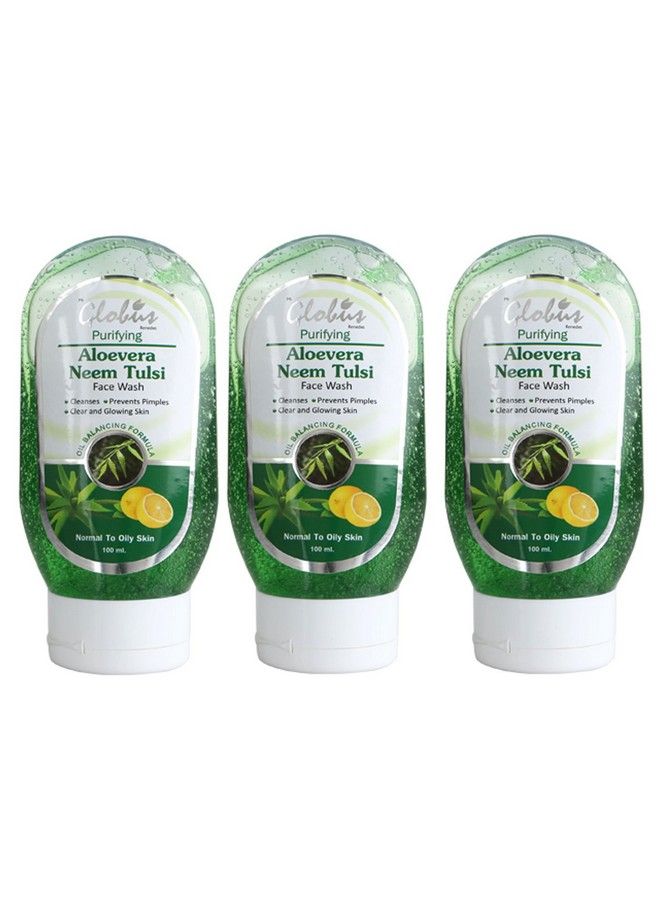 Globus Remedies Globus Aloe Vera Neem Tulsi Face Wash 100 Ml (Pack Of 3) - Image 1