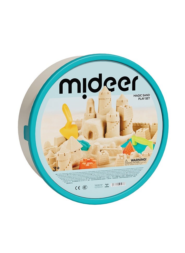 Mideer Magic Sand, Kinetic Sand Playset 2 kg: 23 Plastic Sand Molds for Indoor and Outdoor Play - Perfect Gift for Boys & Girls Ages 3-12, Tools Included - Image 1