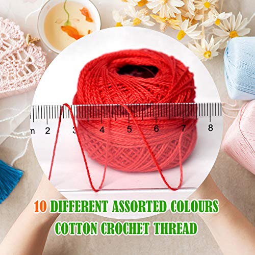 colored bird Crochet Thread 10 Balls Cardinal Size 8 for Crochet Hardanger Cross Stitch Needlepoint Hand Embroidery (Red) - Image 4
