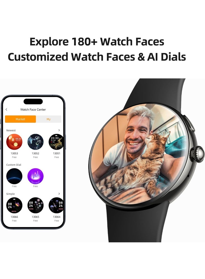 Parsonver AMOLED Smart Watch for Women Men, Always-On Display Fitness Tracker, Answer/Make Calls, 2 Quick-Release Bands, Heart Rate, Sleep Monitor, 120+ Sports Modes (Black, 43mm) - Image 3