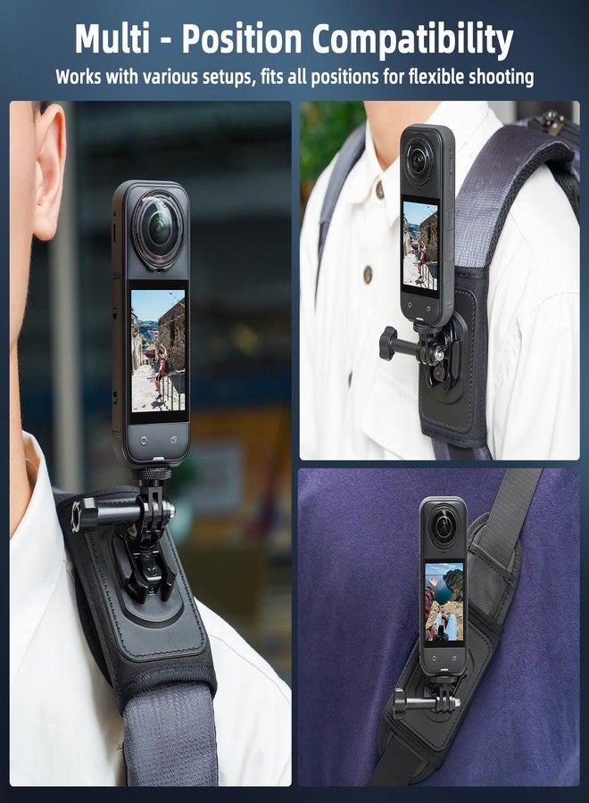 BRDRC Backpack Mount for Insta360 X5 X4 Air, Bag Strap Anti-Slip Shoulder Clip Belt for Insta 360 X5 X4 Air X3 X2 GO 3S Ace Pro, for DJI OSMO 360, for GoPro Action Camera Accessories - Image 5