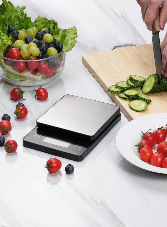 Tcsxady Food Scale 0.1g Precise Graduation,11lb Digital Kitchen Scale with 10 Units LCD Display and Tare Function, Compact Design for Baking, Healthy Cooking,Meal Prep, 304 Stainless Steel - Image 4