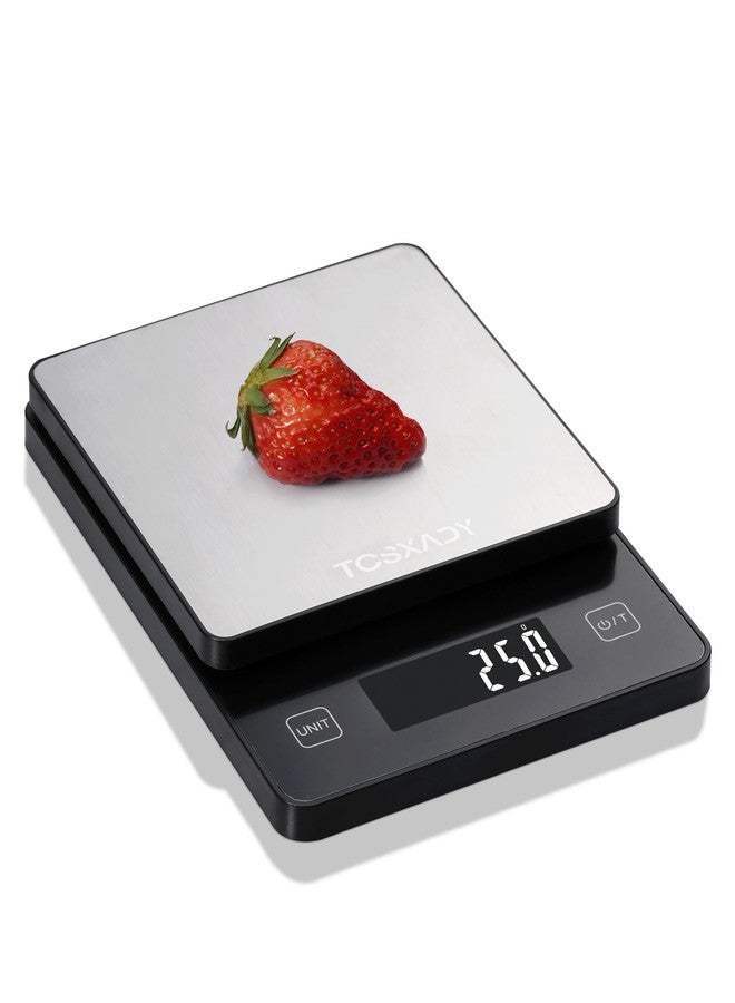 Tcsxady Food Scale 0.1g Precise Graduation,11lb Digital Kitchen Scale with 10 Units LCD Display and Tare Function, Compact Design for Baking, Healthy Cooking,Meal Prep, 304 Stainless Steel - Image 1