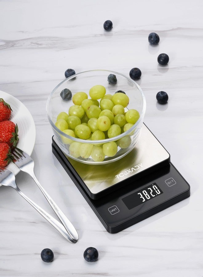 Tcsxady Food Scale 0.1g Precise Graduation,11lb Digital Kitchen Scale with 10 Units LCD Display and Tare Function, Compact Design for Baking, Healthy Cooking,Meal Prep, 304 Stainless Steel - Image 3