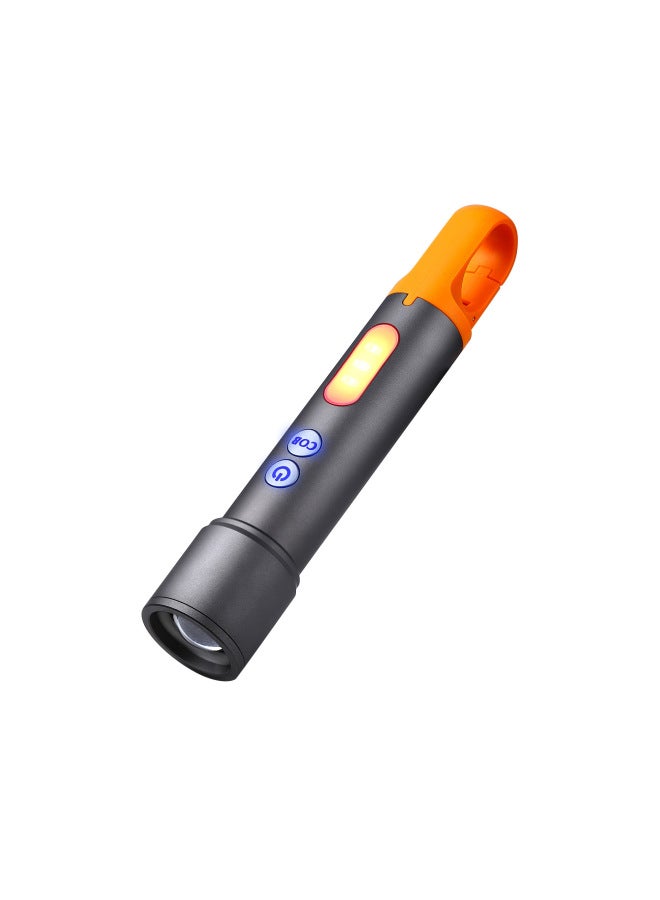 LED White Laser With Side Light Type-C Charging Multifunctional Camping Aluminum Alloy Telescopic Zoom Mini Flashlight-Color:836 / P50 Wick (1200 MA)