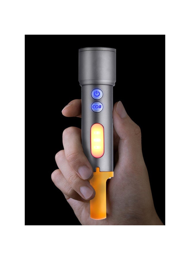 LED White Laser With Side Light Type-C Charging Multifunctional Camping Aluminum Alloy Telescopic Zoom Mini Flashlight-Color:836 / P50 Wick (1200 MA)