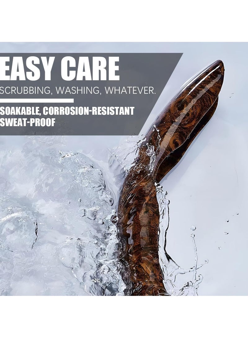 CMGTYYD. غطاءان لعجلة قيادة السيارة، غطاءان مجزآن لعجلة القيادة، ملحقات داخلية، غطاء لعجلة القيادة بتأثير خشب الماهوجني، واقي عالمي للسيارة والشاحنة والفان (بني) - Image 4