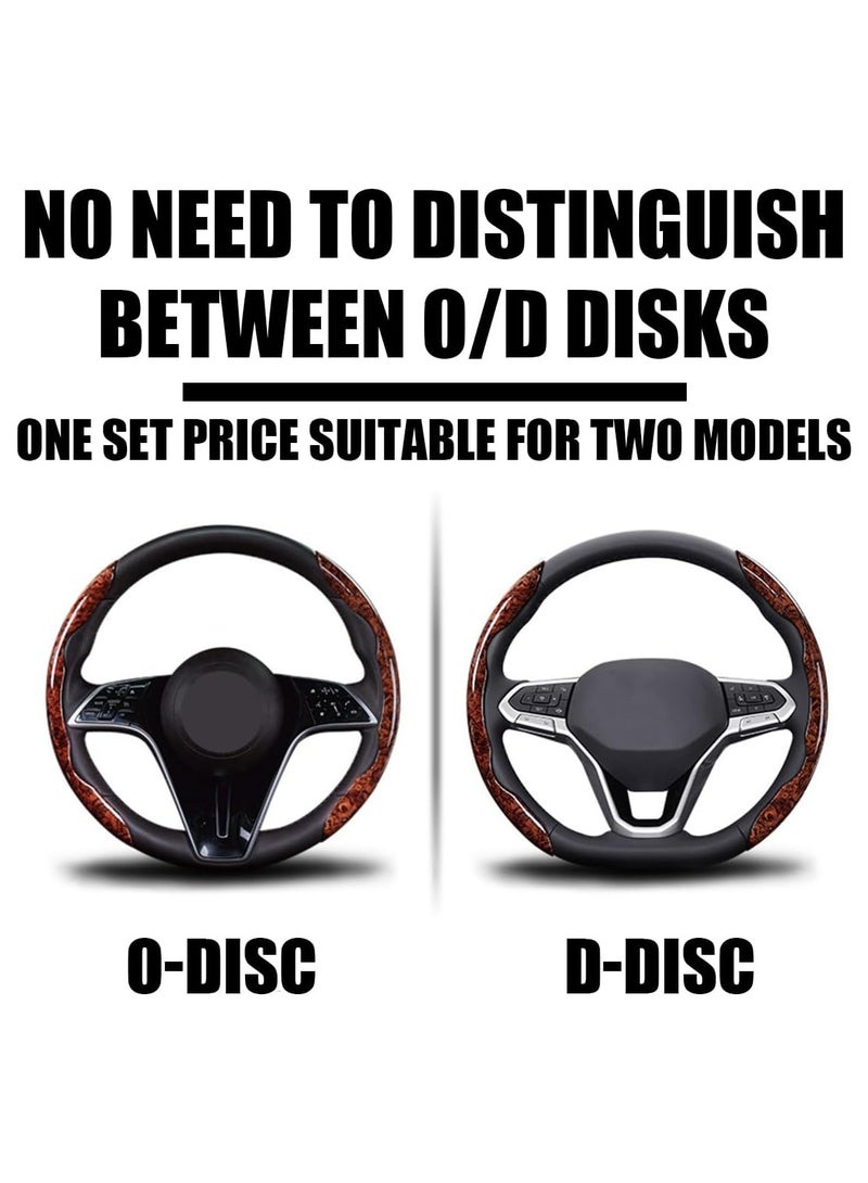 CMGTYYD. غطاءان لعجلة قيادة السيارة، غطاءان مجزآن لعجلة القيادة، ملحقات داخلية، غطاء لعجلة القيادة بتأثير خشب الماهوجني، واقي عالمي للسيارة والشاحنة والفان (بني) - Image 5