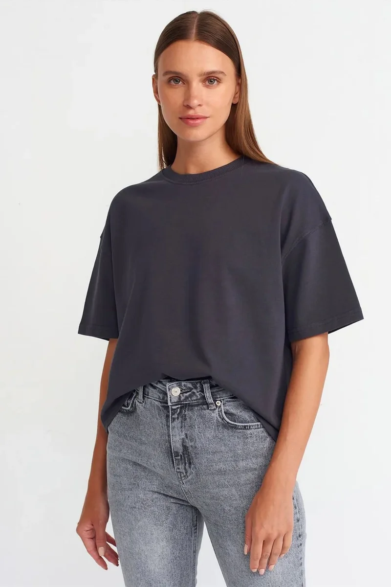 ديلفين DILVIN Oversized Cotton Crew Neck T-Shirt