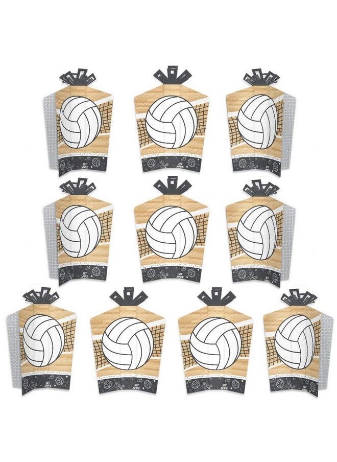 Big Dot of Happiness Bump Set Spike Volleyball Table Decorations Baby Shower Or Birthday Party Fold And Flare Centerpieces 10 Count  - Image 2