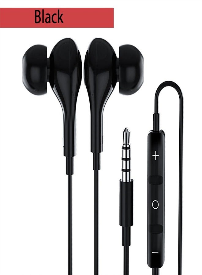 3.5mm Headphones Stereo Wired in-Earphone with Spiral Protector and Mic & Volume Control, Noise Isolating Black - Image 2