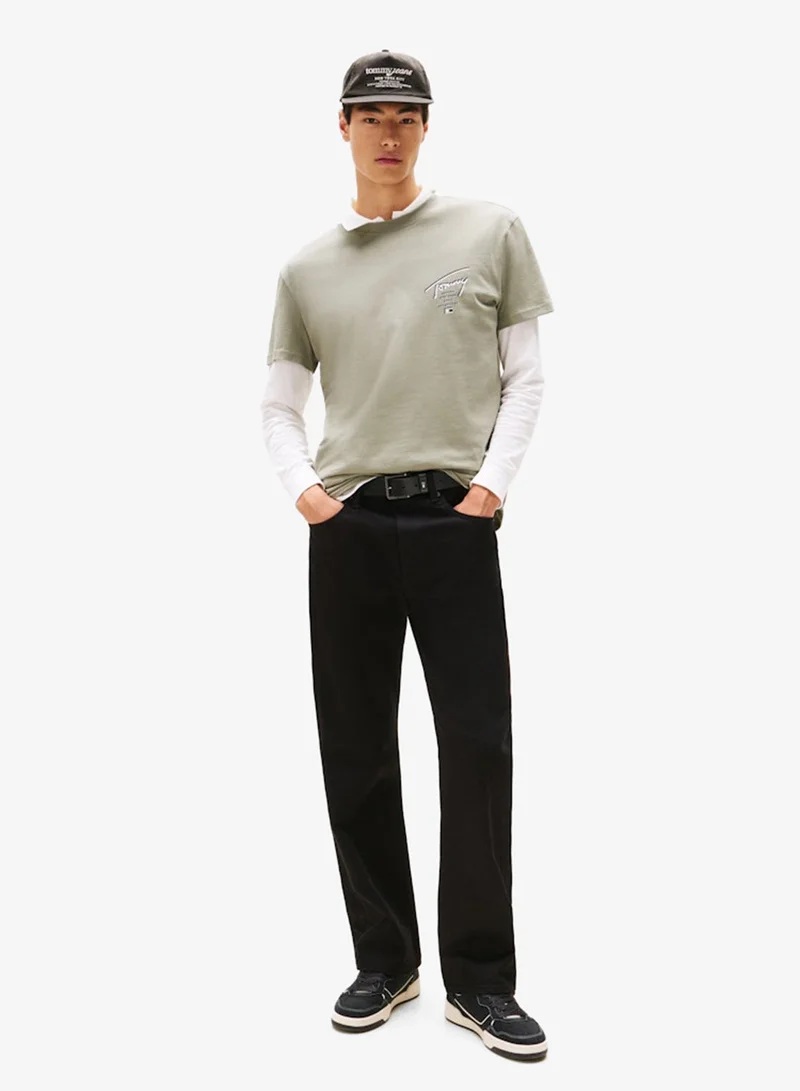 TOMMY JEANS  Logo Regular Fit Crew Neck T-Shirt for Men | Best Price UAE