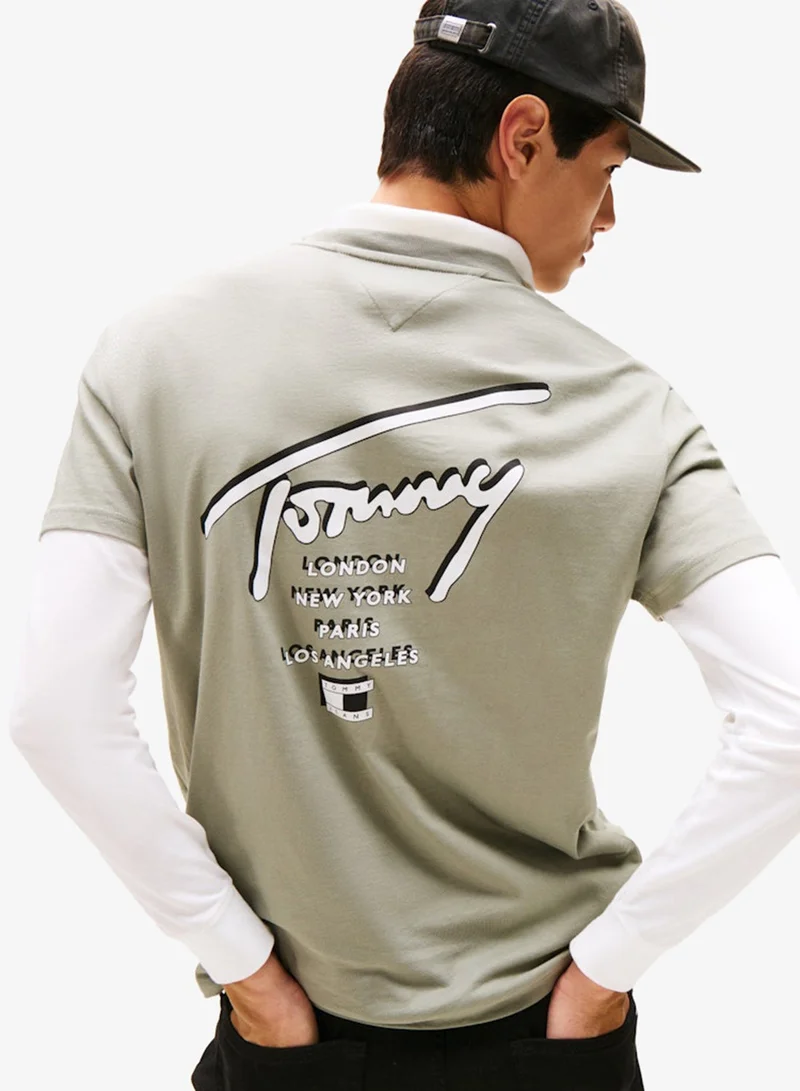 TOMMY JEANS  Logo Regular Fit Crew Neck T-Shirt for Men | Best Price UAE