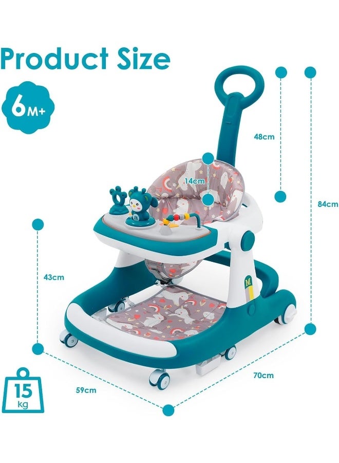 ترامبولين داخلي ومشاية قابلة للطي من SUPAAR ومقعد قفز للأطفال مشاية كهربائية متعددة الوظائف مهد هزاز للأطفال في غابة استوائية - Image 2