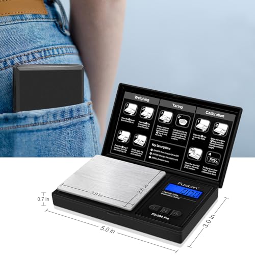 Fuzion Gram Scale, Pocket Scale .01 Gram Accuracy, 200g Small Digital Scale for Food, Jewelry, Herb, Spice, Coin - Weight Gram and Oz - 100g Calibration Weight - Image 5
