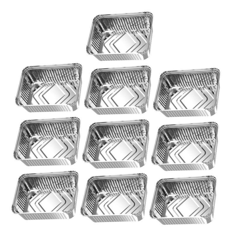10Pcs Heavy Duty Aluminum Foil Grill Liners And Food Pans BBQ Accessories Set - Image 2