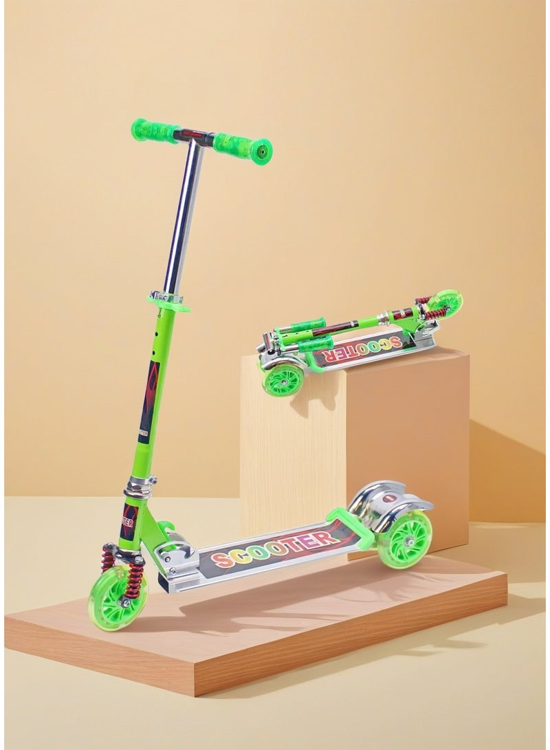 إيزي فيتشور سكوتر EASY FUTURE مزود بفرامل خلفية وعجلات من البولي يوريثان بإضاءة LED، سكوتر للأطفال بمقبض قابل للطي وتعديل الارتفاع، مناسب للأطفال من 3 إلى 8 سنوات - Image 1