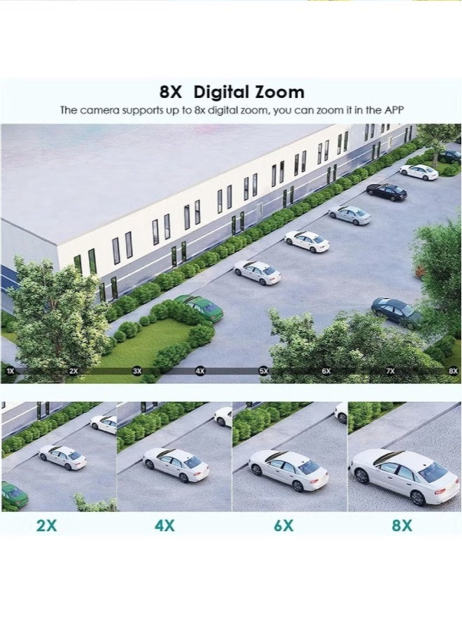 AROAQ 8MP 4K PTZ WiFi IP Camera – Dual Lens (2.8mm + 12mm), 8x Digital Zoom, AI Human Detection, Night Vision, Outdoor CCTV Security Camera - Image 3