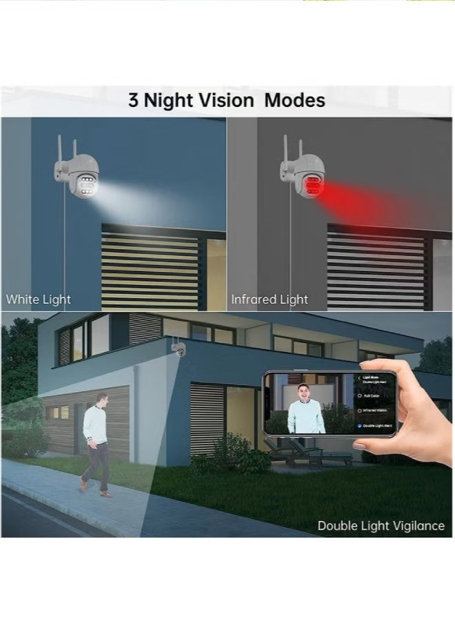 AROAQ 8MP 4K PTZ WiFi IP Camera – Dual Lens (2.8mm + 12mm), 8x Digital Zoom, AI Human Detection, Night Vision, Outdoor CCTV Security Camera - Image 5