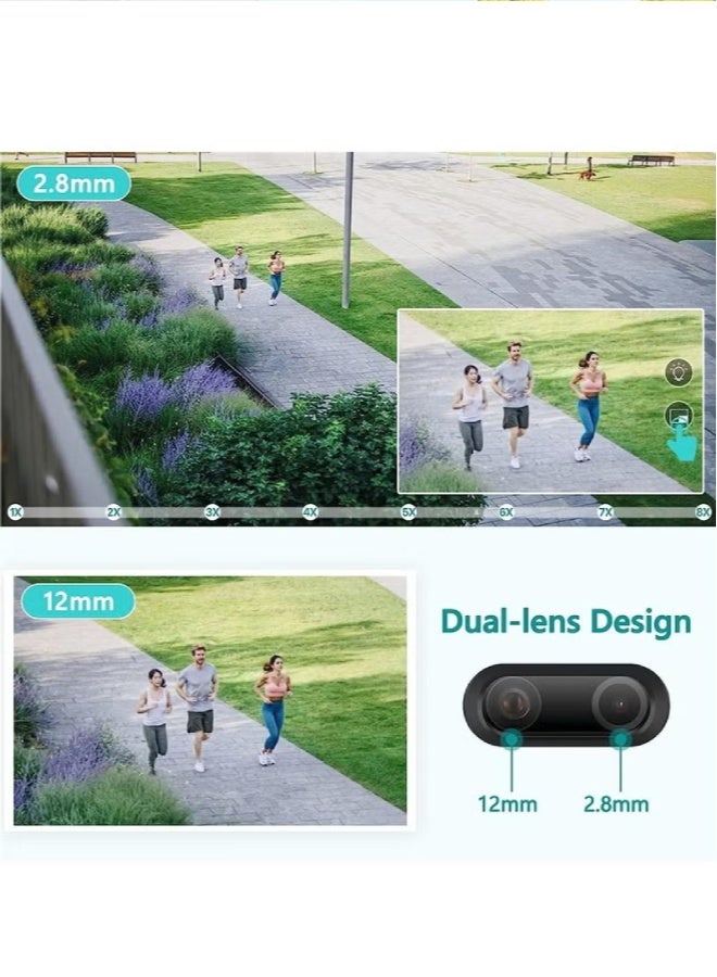 AROAQ 8MP 4K PTZ WiFi IP Camera – Dual Lens (2.8mm + 12mm), 8x Digital Zoom, AI Human Detection, Night Vision, Outdoor CCTV Security Camera - Image 4