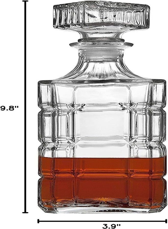 Vilon Whiskey Decanter with Glass Stopper, Crystal Glass Liquor Decanter for Alcohol, Wine, Scotch, Brandy, Vodka or Bourbon decanters | 750ML | Clear (SAPRU DECNATER) - Image 4