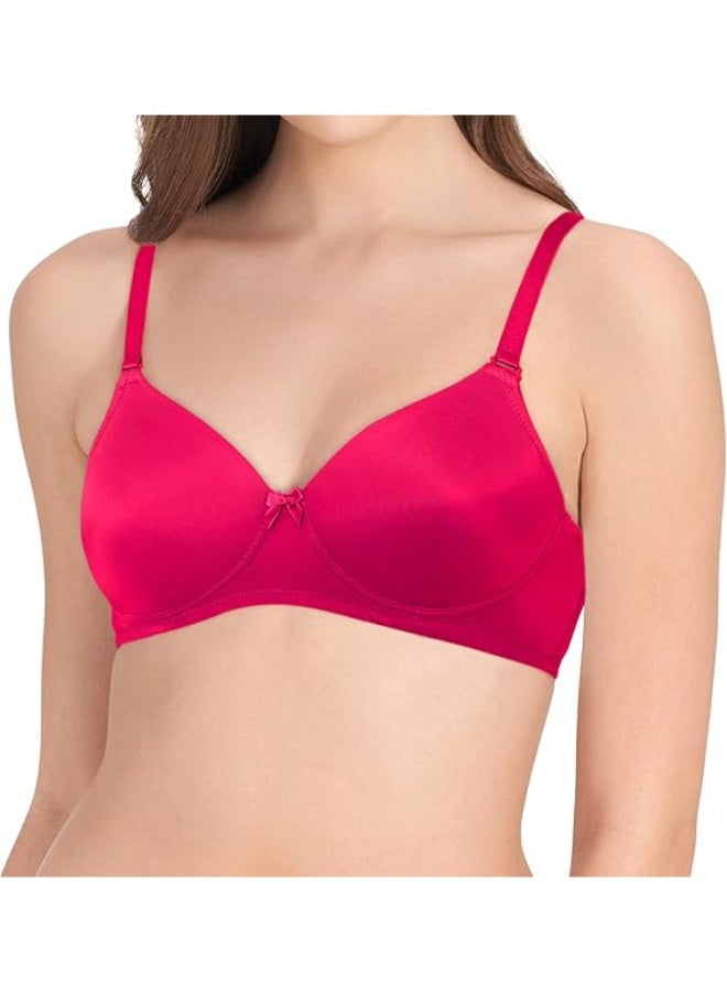 لوف بيل Padded Wirefree Nylon Tshirt Bra - Soft Pad Everyday Bra - Image 1