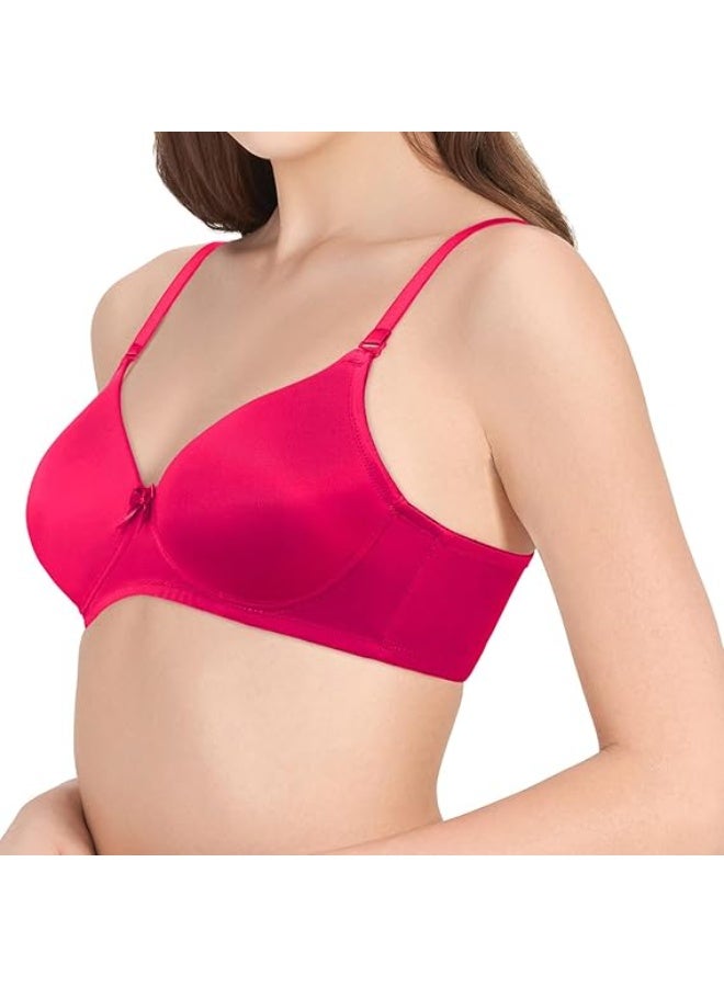 لوف بيل Padded Wirefree Nylon Tshirt Bra - Soft Pad Everyday Bra - Image 2