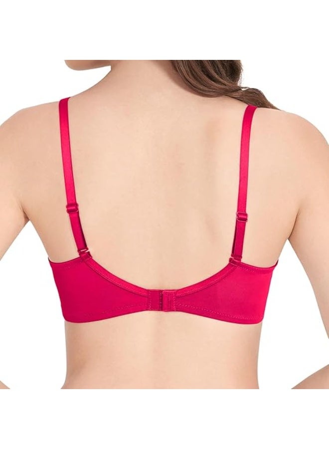 لوف بيل Padded Wirefree Nylon Tshirt Bra - Soft Pad Everyday Bra - Image 3