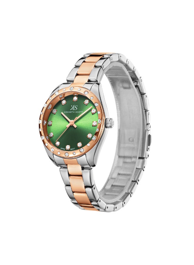 KENNETH SCOTT Women's Stainless Steel Analog Watch K24509-KBKH - 33 mm  - Image 2