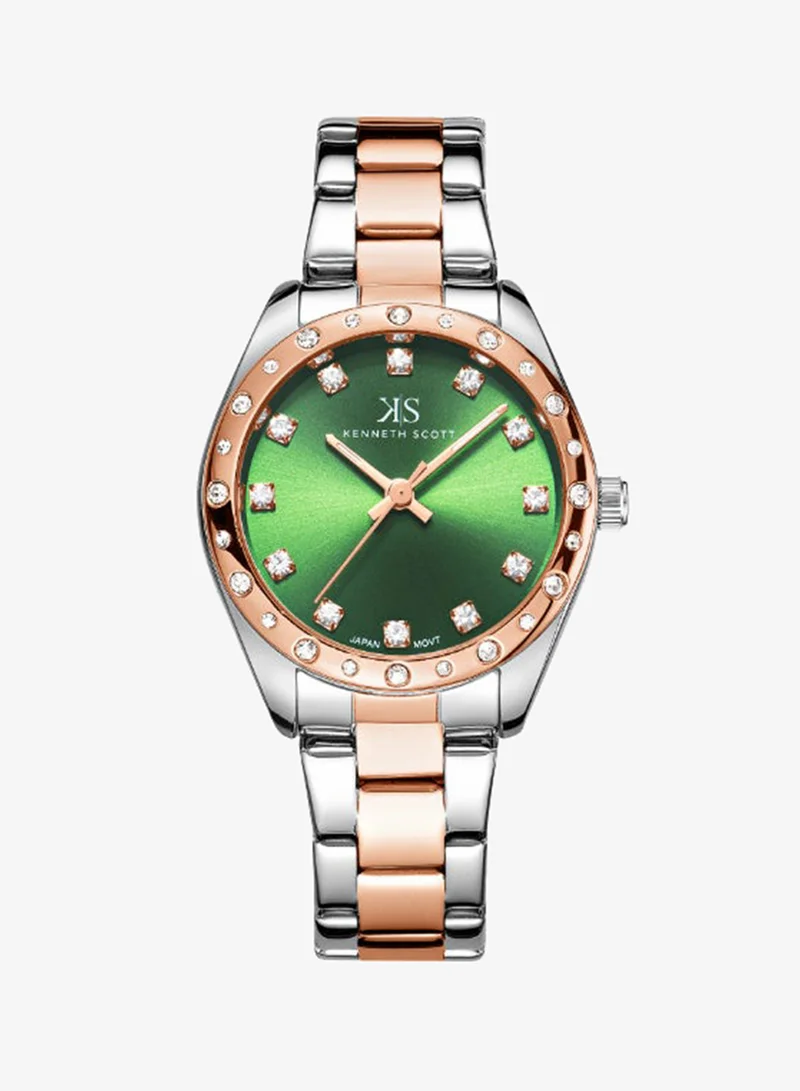 KENNETH SCOTT Women's Stainless Steel Analog Watch K24509-KBKH - 33 mm