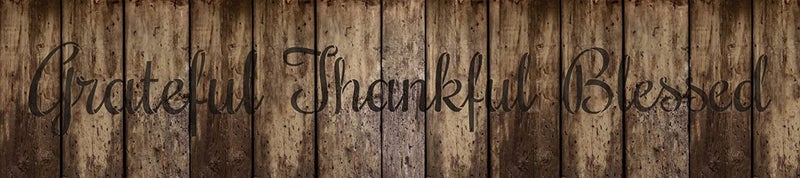 ivana's Ivana's Grateful Thankful Blessed Stencil | Reusable Mylar Template | Farmhouse Style - Use to Paint Wood Signs - Wall Art - Pallets - T-Shirts - DIY Home Decor - Size (20" x 4")  - Image 2