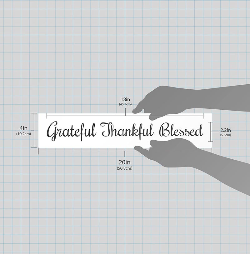 ivana's Ivana's Grateful Thankful Blessed Stencil | Reusable Mylar Template | Farmhouse Style - Use to Paint Wood Signs - Wall Art - Pallets - T-Shirts - DIY Home Decor - Size (20" x 4")  - Image 4