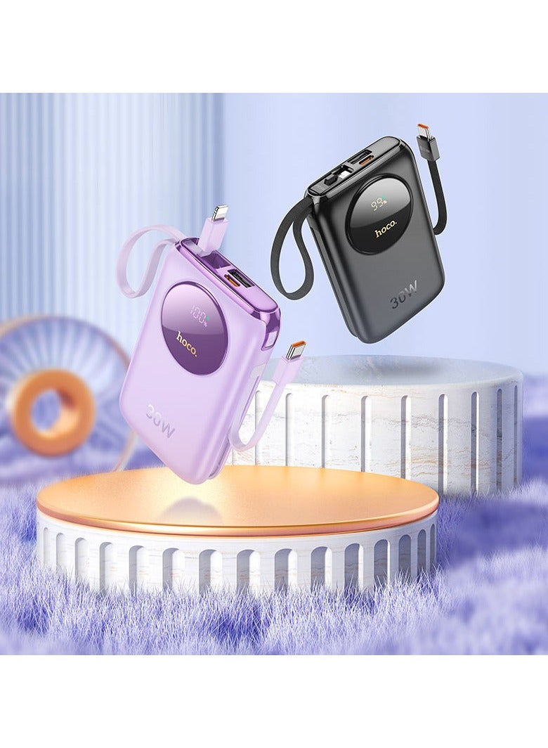 هوكو Hoco Q19 10000mAh 22.5W باور بانك للشحن السريع مع كابلات مدمجة - Image 1