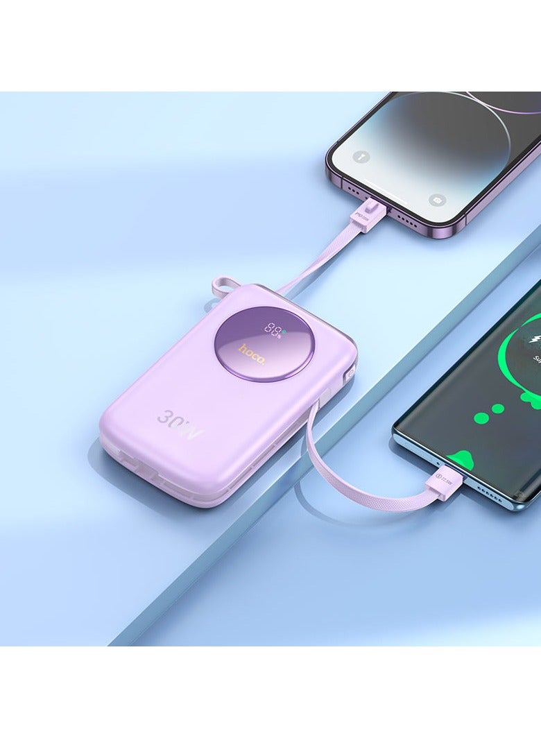 هوكو Hoco Q19 10000mAh 22.5W باور بانك للشحن السريع مع كابلات مدمجة - Image 2