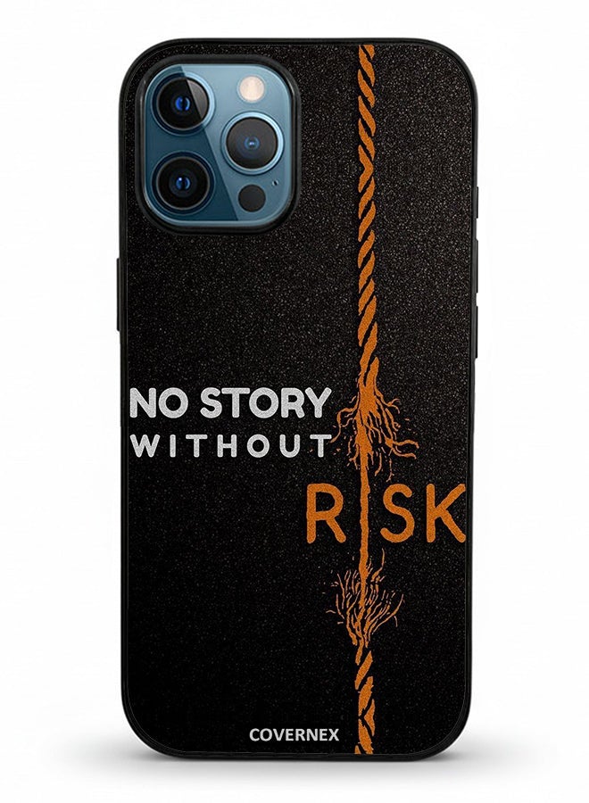 Covernex Apple iPhone 12 Pro Max Protective Case Cover Printed Featuring No Story Without Risk Fraying Rope - Image 2