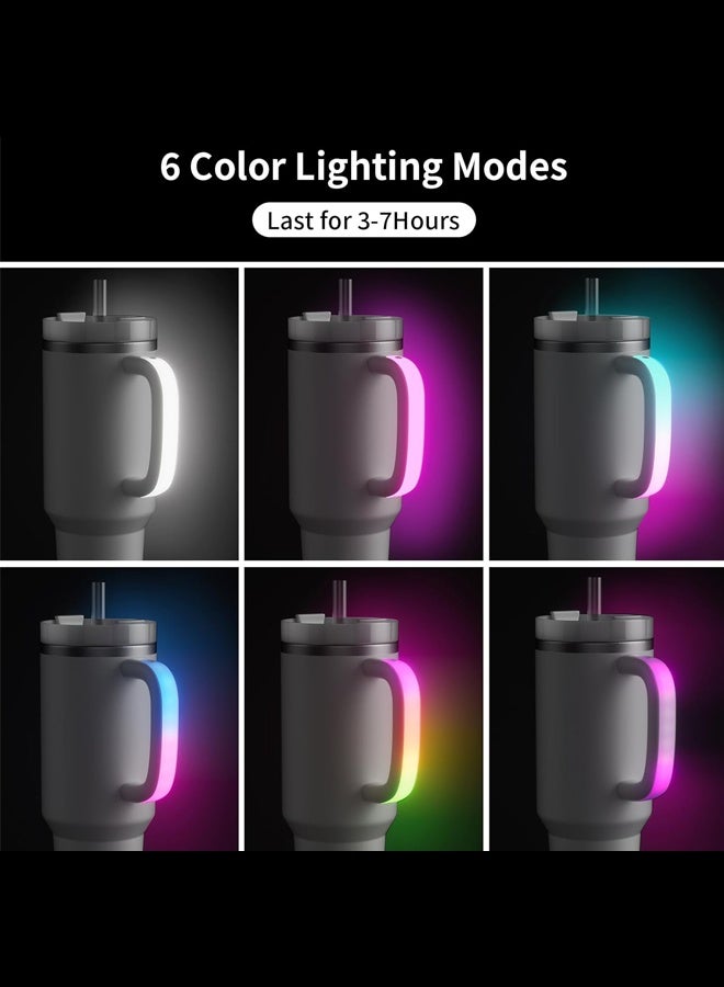 Generic 6 Colors LED Light-Up Tumbler Handle for Stanley 40oz/30oz, Cup Handle Water Bottle Handle for Stanley Tumbler-Compatible with 40oz Stanley Cup Accessories, Use for Outdoor Party Home - Image 4