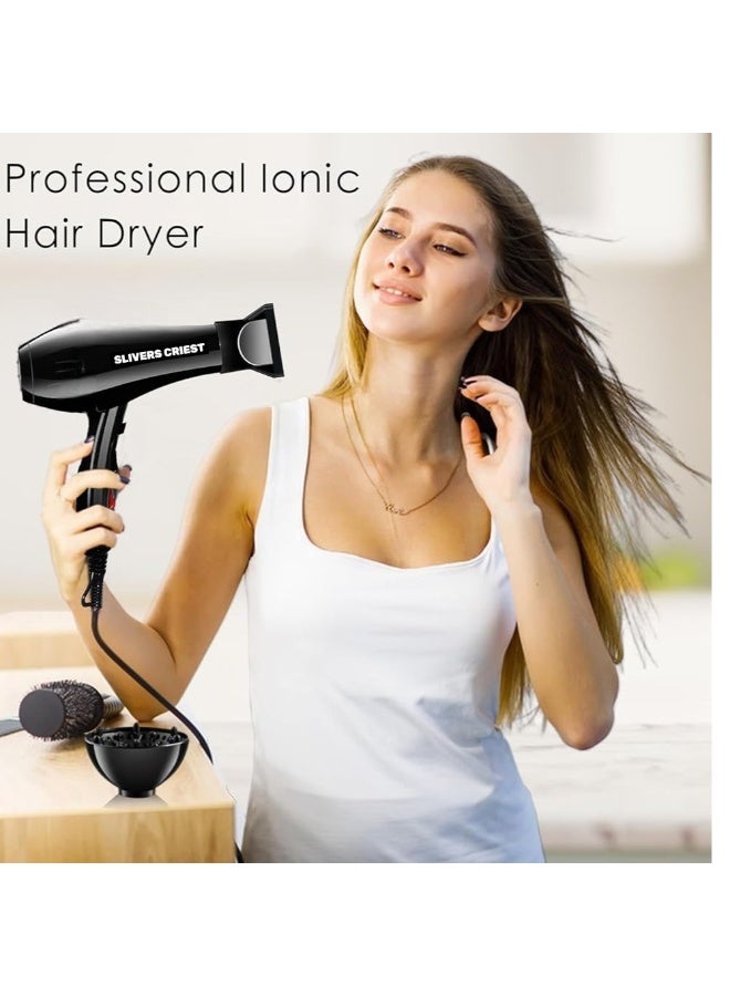 SLIVERS CRIEST Professional Electric   Hair Dryer Hair Dryer SC-666 (3500W) - 220 - 240v | Super Power Strong Wind with Accessories – Black - Image 2