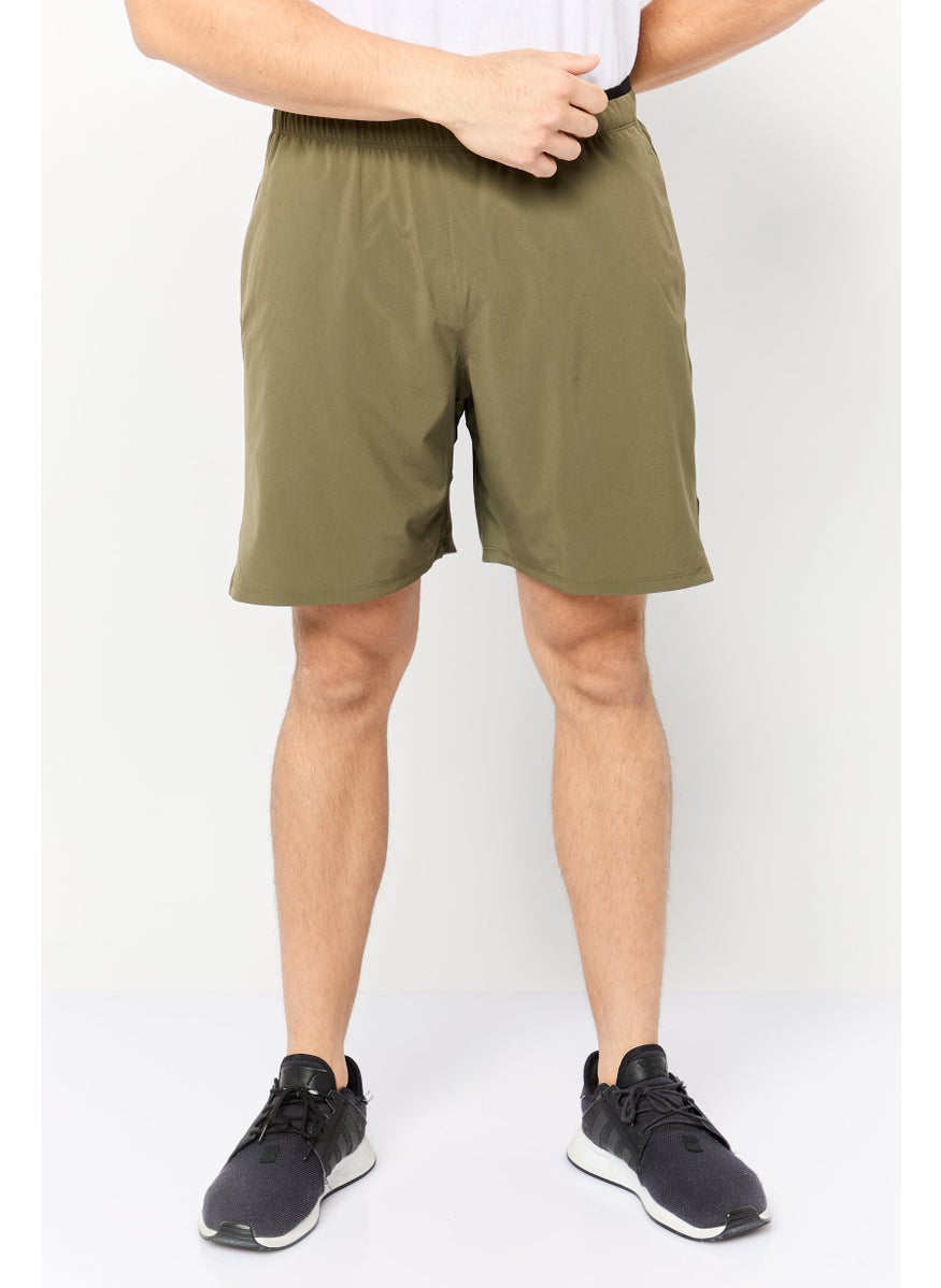 Reebok Men Sportswear Fit Brand Logo Outdoor Short, Olive  - Image 1