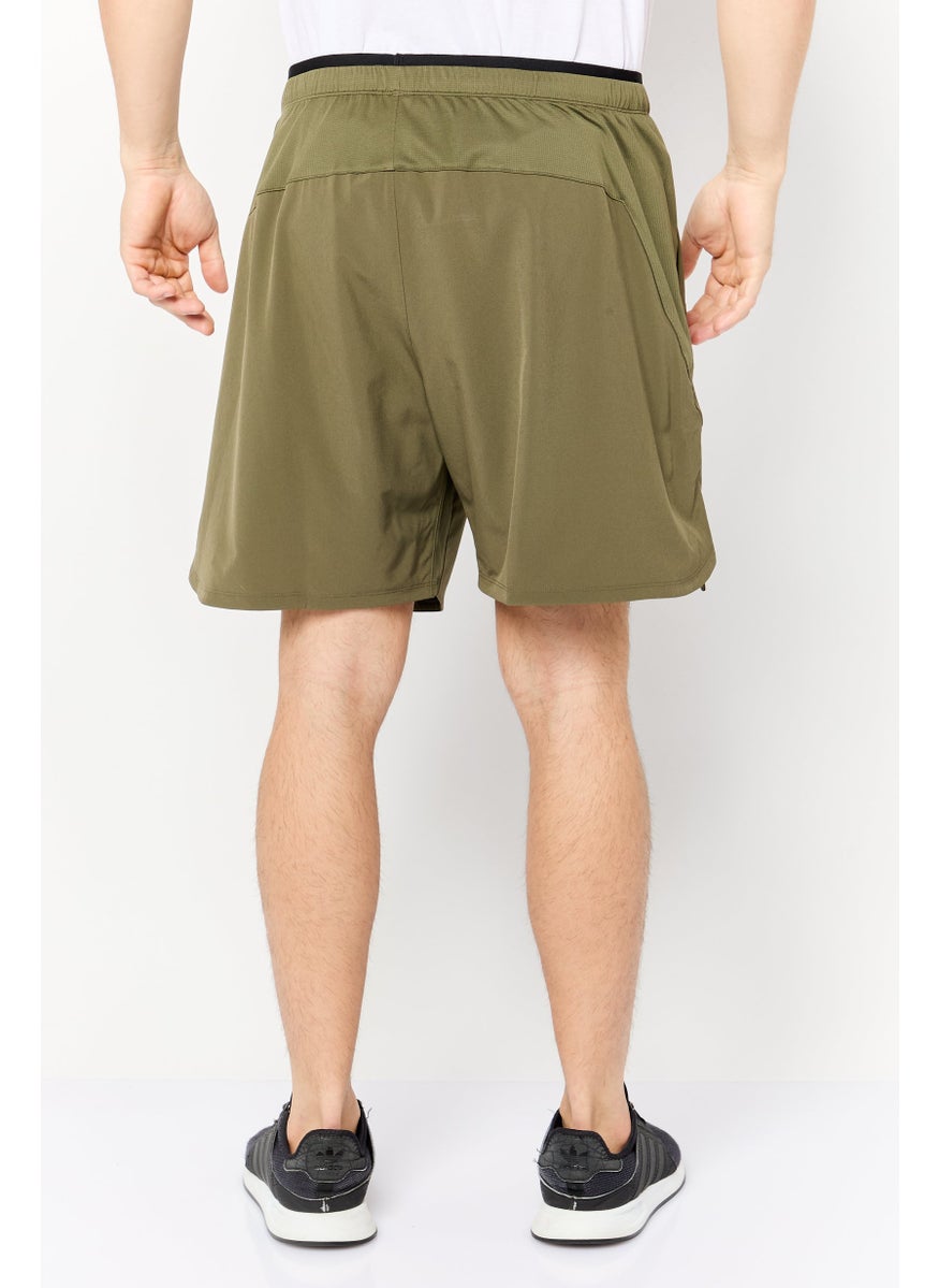 Reebok Men Sportswear Fit Brand Logo Outdoor Short, Olive  - Image 4