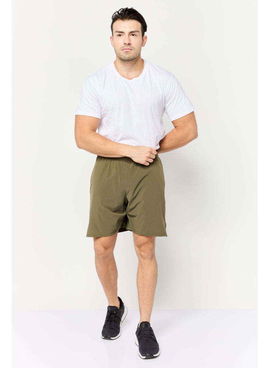 Reebok Men Sportswear Fit Brand Logo Outdoor Short, Olive  - Image 2