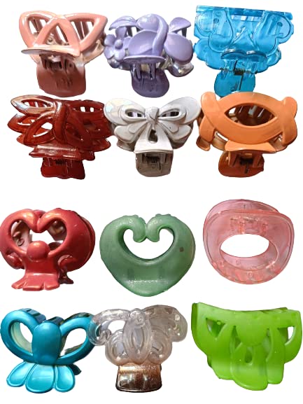 advancedestore Multi Colour Hair ClutchClawsClips for Girls and Women 12 piece pattern1Designs and colours may vary - Image 3