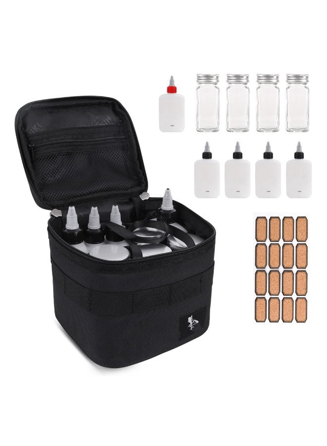 Portable Spice Bag with 9 Seasoning Bottles, Travel Spice Kit, Outdoor Spice Container Seasoning Bottle Holder, Separable Storage Bag for Outdoor Travel Camping BBQ Picnic - Image 1