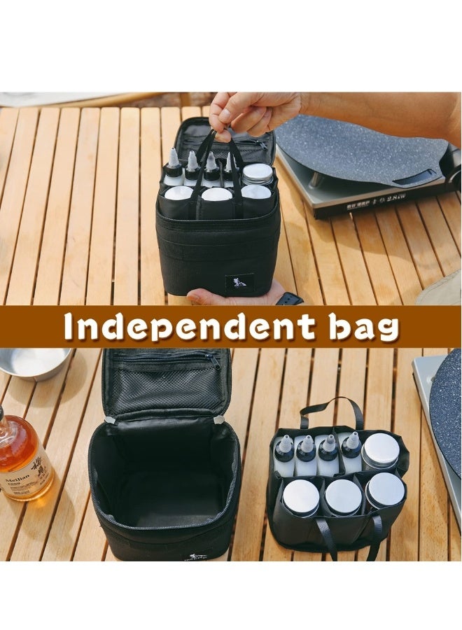 Portable Spice Bag with 9 Seasoning Bottles, Travel Spice Kit, Outdoor Spice Container Seasoning Bottle Holder, Separable Storage Bag for Outdoor Travel Camping BBQ Picnic - Image 3