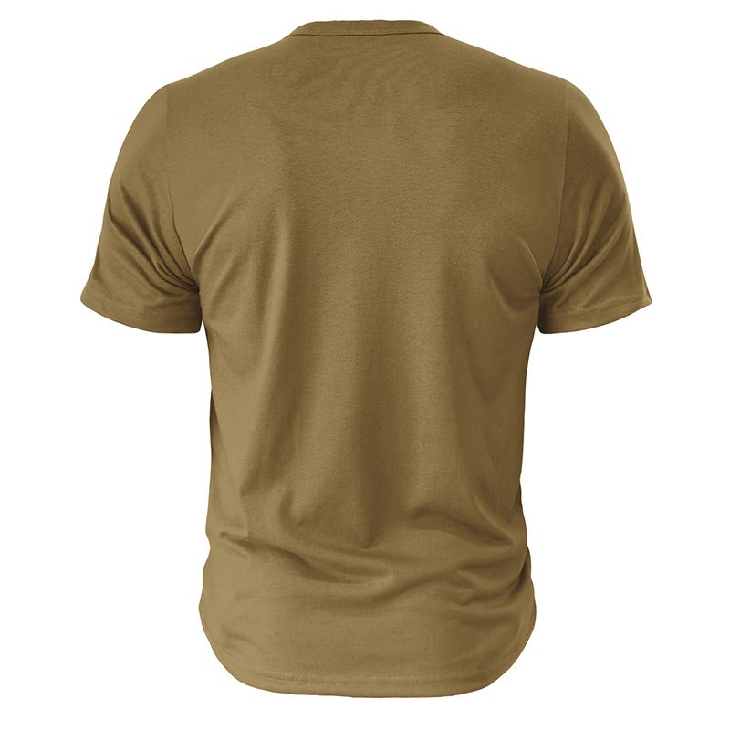 2023 Summer and Men''s Henry Short-sleeved T-shirt Men''s Button V-neck T-shirt Top Foreign Trade Henleys - Image 5