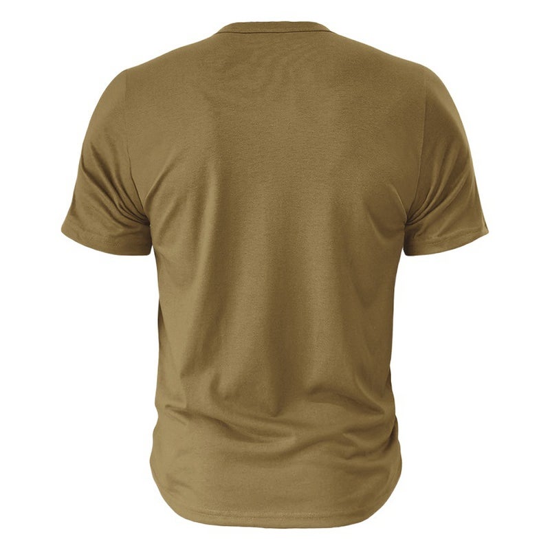 2023 Summer and Men''s Henry Short-sleeved T-shirt Men''s Button V-neck T-shirt Top Foreign Trade Henleys - Image 2